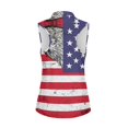 thumbnail image 2 of HUIACONG Flag Eagle Print Ladies Golf Shirts, Moisture Wicking Golf Vest Lightweight Half Zip Workout Tank Tops Zip Up, 2 of 7