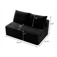 thumbnail image 6 of CQHXIAO Modern Corduroy No-Legs Loveseat Sofa, Compressed 2-Seater for Home Interiors, Black, 6 of 9