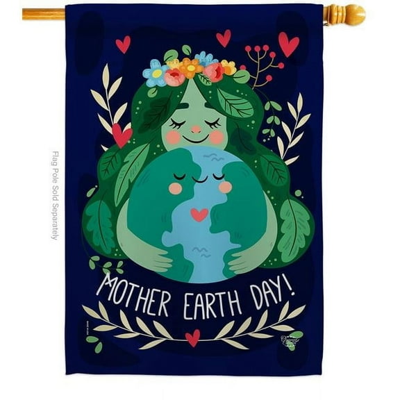Ornament Collection H192182-BO 28 x 40 in. Our Mother Earth Sweet Life Double-Sided Decorative Vertical House Flags - Decoration Banner Garden Yard Gift