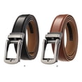 thumbnail image 1 of pitrice Men Leather Waist Belt Fashion Accessory Daily Wear Strap Jeans Trousers Coffee, 1 of 6