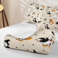 thumbnail image 4 of Manfei Cute Cartoon Goose Bed Spread Queen,Black Halloween Bat Queen Coverlet Set,3pcs,1 Quilt and 2 Pillowcases, 4 of 7