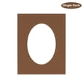 thumbnail image 2 of Aged Oak Acid Free 6x7.5 Oval Picture Frame Mat with White Core Bevel Cut for 3x5 Pictures - Fits, 2 of 3