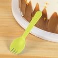 thumbnail image 4 of 100 Pcs Disposable Plastic Sporks - 4.4" Individually Wrapped Forks, 2 in 1 Forks and Spoons, Convenient Small Forks Alternative for Desserts, Yogurt, Ice Cream, Fruit, Salad & Birthday Cake (Green), 4 of 6
