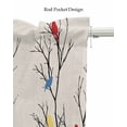 thumbnail image 5 of Colorful Birds Linen Curtain Valance for Bedroom/Bathroom/Kitchen/Office/Living/Dining Room Window,Rustic Froest Tree Branch Farmhouse Pocket Topper Drapes Decorative Cafe Drapery Panel 54"x18", 5 of 6