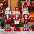 thumbnail image 2 of PatungKu Handmade Wooden Christmas Nutcrackers Ornament In Sooth Pastels Color, 2 of 8