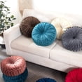 thumbnail image 5 of Set of 2 Round Velvet Decorative Pillow for Couch 15-Inch (Blue), 5 of 6