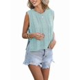 thumbnail image 2 of Women Crochet Tops Sleeveless Knit Sweater Vest Tank Top Lake Green M, 2 of 6