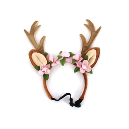 LAIQIEN Cute Halloween Theme Mischievous Dog Reindeer Headband Festival Pet Hairband