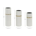 thumbnail image 3 of DecMode 12", 14", 16"H White Ceramic Vase with Gold Accents, Set of 3, 3 of 8