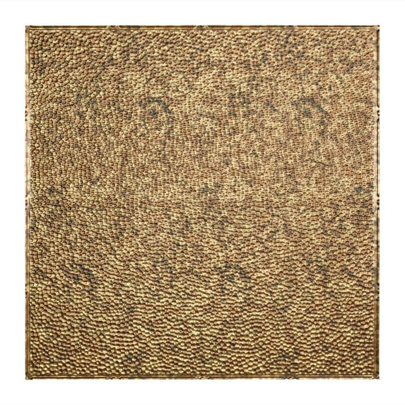 Fasade Easy Installation Border Fill Cracked Copper Lay In Ceiling Tile / Ceiling Panel (2' x 2' Tile)