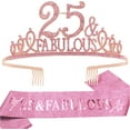 thumbnail image 1 of Conjunto de Banda y Tiara de Cumpleaños Número 25 EBE EmmasbyEmma Color Rosa, 1 of 13
