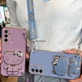 thumbnail image 3 of Carcasa Samsung Galaxy A23 A33 A73 A14 A24 A34 A54 M14 Vanity Mirror Lindo Hello Kitty Anime Soporte Banda De Muñeca Con Hoja De Metal Funda Para Teléfono SK, 3 of 4