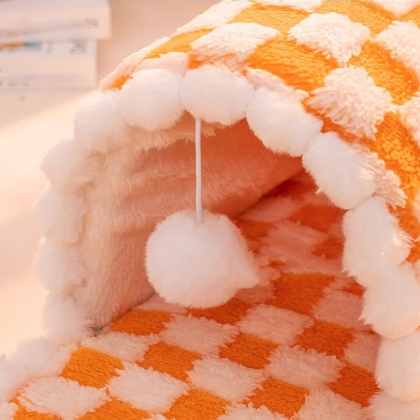 Bvdfgk Cat Tunnel Bed for Indoor Cats Interactive Toy with s Kitty Training Orange L