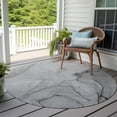 thumbnail image 6 of Addison Rugs Chantille Indoor/Outdoor Transitional Watercolors Gray Washable Round Rug, 8' x 8', 6 of 6