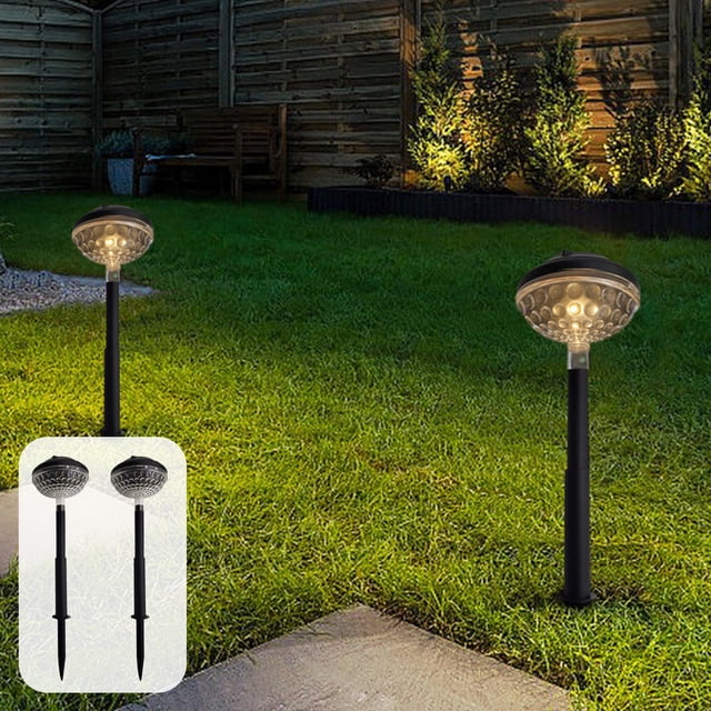 Luces solares Luz de estaca para senderos de jardín exterior, proyección de patrón, LED cálido/blanco, pantalla de 12 cm, impermeable IPX5, Energía solar, 20 horas de funcionamiento, 1 pack