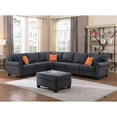 thumbnail image 2 of Devion Furniture Woven Fabric U-Shaped Sectional Sofa in Dark Gray, 2 of 8