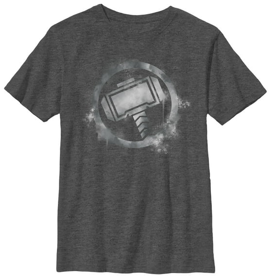 Boy's Marvel Avengers: Endgame Smudged Thor Graphic Tee Charcoal Heather Medium