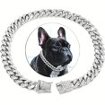 thumbnail image 4 of Sparkling Cuban-Style Dog Collar with Secure Buckle - Perfect for Your Furry Friend!, 4 of 5