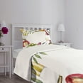 thumbnail image 3 of Ambesonne Wine Quilted Bedspread Set 2 Pcs, Watercolor Food Wine Frame, Twin Size, Multicolor, 3 of 5