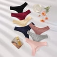 thumbnail image 3 of Lunuaoe Women's Sexy Ribbed Thong Panties, Seamless Low Waist T-Back, Breathable Yoga Sports Underwear, 3 of 7