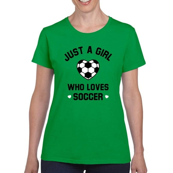 Just A Girl Whi Loves Soccer T-Shirt Women -Smartprints Designs, Female Medium