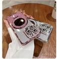 thumbnail image 4 of ( Make up Mirror ) Magnetic Kickstand Case for iPhone 15 14 13 12 Pro Max (Sparkling Diamond ) (Glitter Lens Protector ) Cover Shiny Rhinestone Cases (Pink,for iPhone 12), 4 of 9