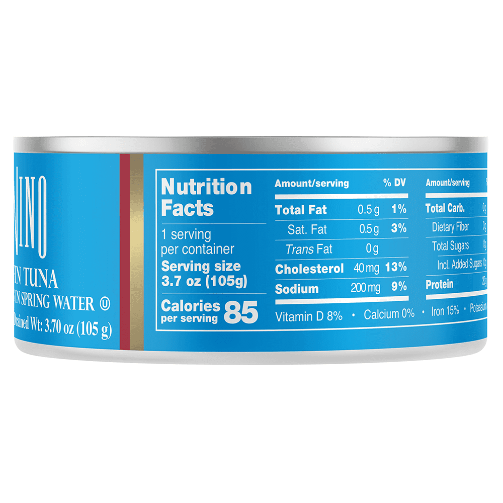 (6 pack) Tonnino Premium Yellowfin Tuna Chunks in Spring Water, 4.94 oz, Can, Wild Caught