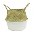 thumbnail image 2 of FNNMNNR Seagrass Wickerwork Basket Rattan Foldable Hanging Flower Pot Planter Woven Dirty Laundry Basket, 2 of 7