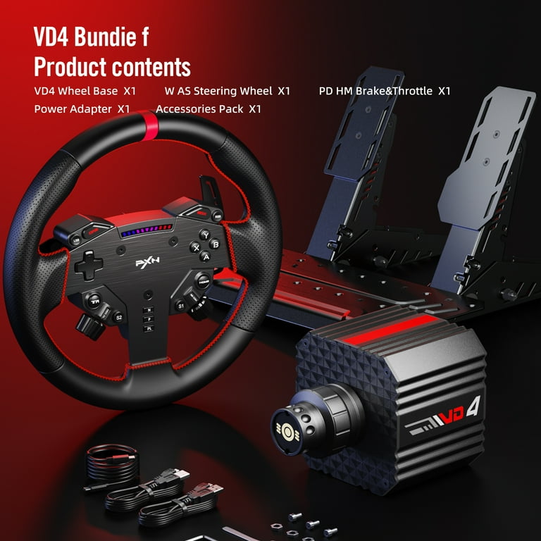 PXN VD4 Bundle - Direct Drive Racing Wheel Set - 4Nm VD4 Servo