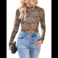 thumbnail image 3 of Top de Larga con Encaje Floral y Cuello Alto para Mujer Caqui XXL, 3 of 9