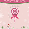 thumbnail image 4 of 12Pcs Christmas Lollipop Candy Cane, Hanging Ornaments Christmas Tree Decorations for Xmas Crafts Indoor Outdoor Decor (Pink), 4 of 8