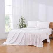 Modern Threads 4-Piece Sweet Rose Silky Soft Microfiber Adult Sheet Set, Ivory, Twin