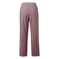 thumbnail image 5 of Huesdet Women Wide Leg Linen Pants, High Waisted Summer Casual Cotton Linen Palazzo Pants with Pockets(,L), 5 of 5