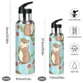 thumbnail image 2 of Otters Cherries with Leaves Sports Bottle with Straw Stainless Steel Water Jug Portable Thermal Cup Leak-proof 1000ML, 2 of 9