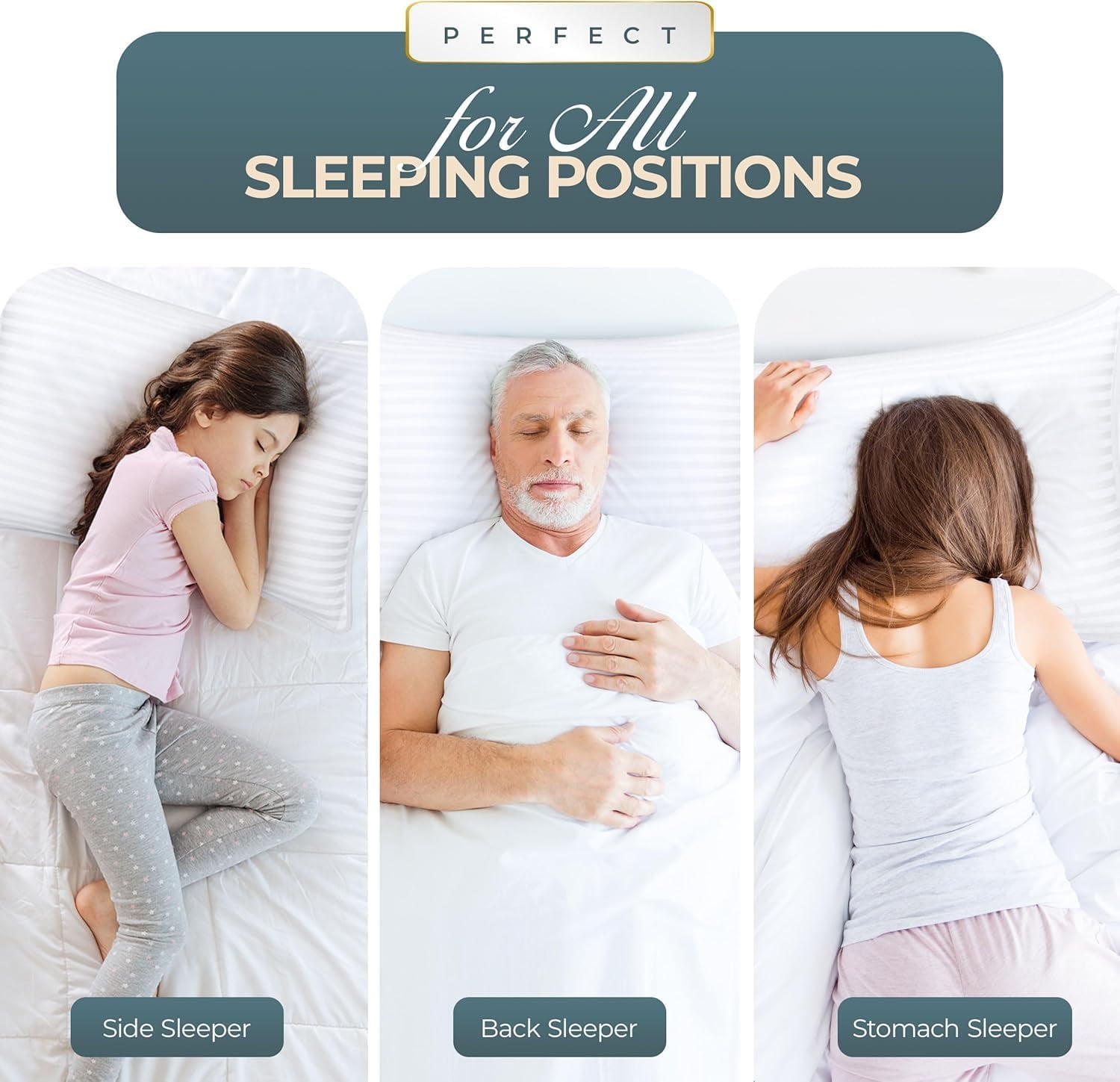 Utopia Bedding Bed Pillows for Sleeping Standard/Queen Size (White), Set of 4, Cooling Hotel Quality, for Back, Stomach or Side Sleepers