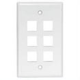 thumbnail image 1 of ACCL 6Port Keystone Wallplate White Smooth Face, 1 Pack, 1 of 1