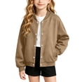 thumbnail image 2 of Zorckvet Girls Fleece Long Sleeve Outerwear Coats with Ribbed Cuffs and Bomber for Casual Outings, All Seasons, 2 of 6