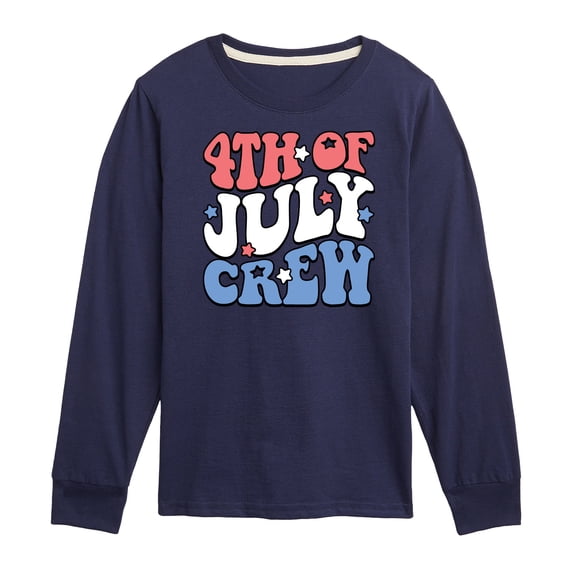 Instant Message - Fourth Of July Crew - Toddler & Youth Long Sleeve Graphic T-Shirt