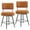 Brown, variant on Tcbosik 2 Pack Swivel Bar Stools with Removable Backrest, PU Leather Upholstered Counter Stool with Metal Legs for Kitchen Island, Dining Room, Living Room, Black