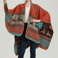 thumbnail image 4 of KelaJuan Women Christmas Shawl, Vitnage Elegant Snow Reindeer Winter Shawl Wrap Warm Shawl, 4 of 6