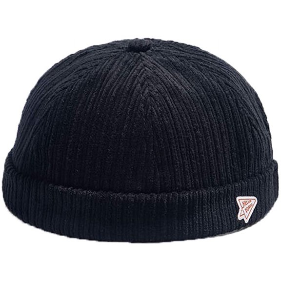 GegeenDomog Men Hats Docker Cap Hats Beanie Sailor Cap Worker Hat Rolled Cuff Retro Brimless Hat with Adjustable