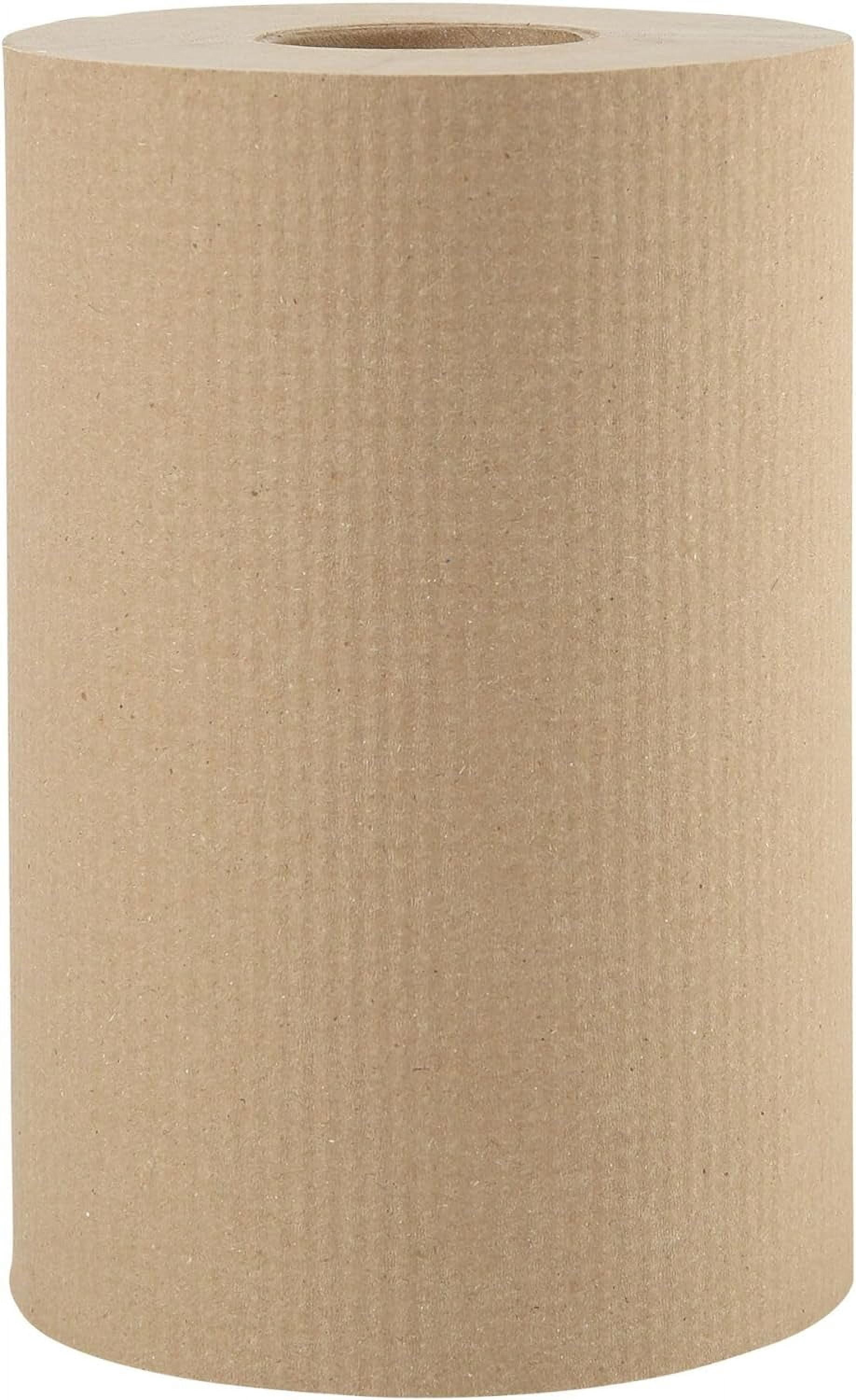 Pokanic Paper Hand Towels, 6 Rolls, Natural Brown, 8 Inch x 350 ft, 1-Ply, 100% Recycled Fiber, Tork Compatible