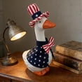 thumbnail image 7 of 7 Inch Goose Figurine Independence Day Decor, Patriotic Red White Blue Outfit with Hat and Cape, Festive Home Decoration for 4th of July and Memorial Day, 7 of 7