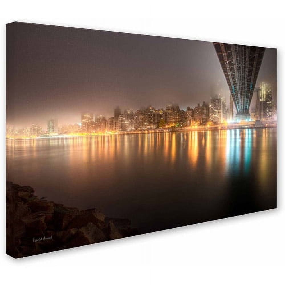 Trademark Fine Art "Fog Under the Queensborough Bridge - Midtown" Canvas Art by David Ayash