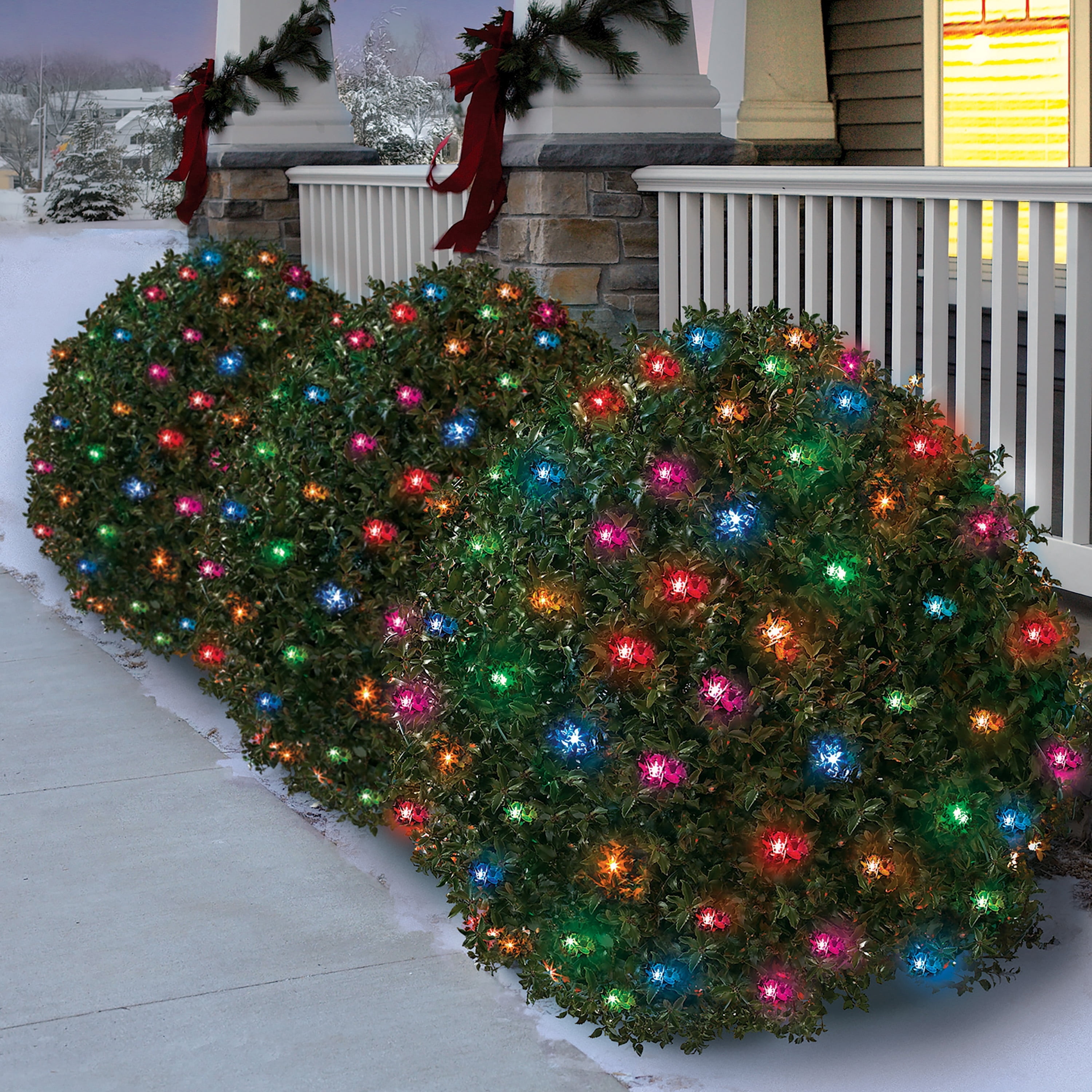 Indoor/Outdoor 150-Count Incandescent Christmas Net Lights, Multicolor, 6' x 4', by Holiday Time