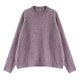 thumbnail image 5 of Suéter de cuello redondo suelto para mujer, de color sólido, suave y encerado, estilo holgado, para otoño e invierno, para uso exterior, 5 of 5