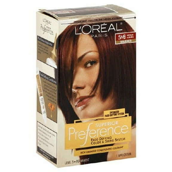 Loreal U-HC-3555 Superior Preference Fade-Defying Color No. 5MB Medium Auburn- Warmer - 1 Application - Hair Color (Pack