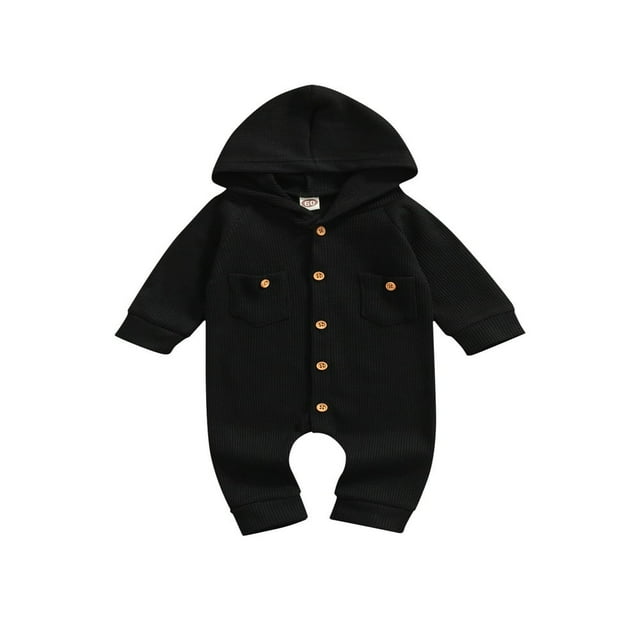 Barboteuse à Manches Longues pour Bébés Filles Garçons avec Poches pour Printemps Automne