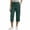 Green#1, variant on YOIAVAIOY Solid Cropped Pants Women Summer Fashion Elastic Waist Loose Fit Casual Capris Straight Wide Leg Capri Pants With Pockets Dark Blue M