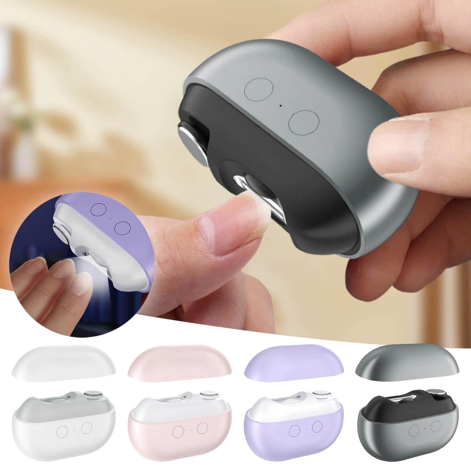 KUHBRCA Toenail Grinder for Thick Toenails Human Electric Nail Clipper, Automatic Nail Trimmer, 3 In 1 Nail & Remover for Hands & Feet Ideal for Elderly & Kids, White
